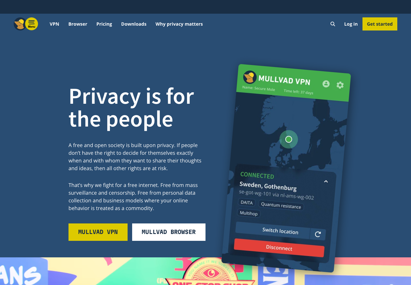 Mullvad 官方首页截图